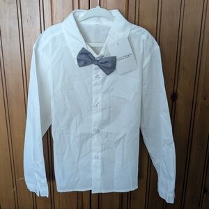NWT Boys long sleeve dress shirt w/ bowtie